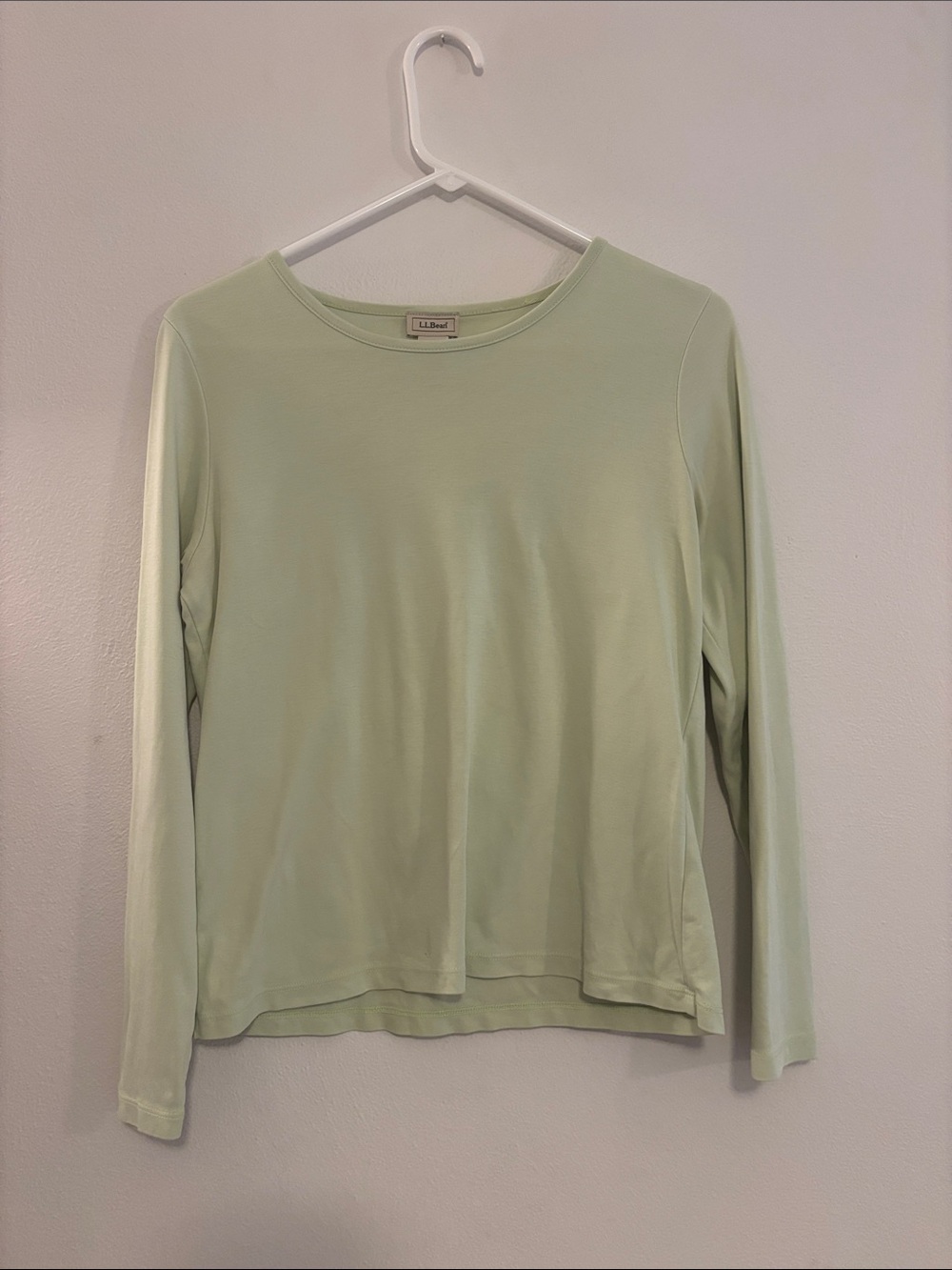 L.L. Bean Women’s Long-Sleeve Crewneck Top - Pale Green